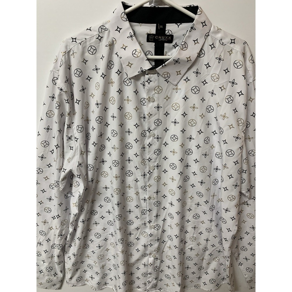 CHUXX Dress Shirt Mens Size 3XL Italian Design Long Sleeve Button Lightweight - Picture 3 of 14